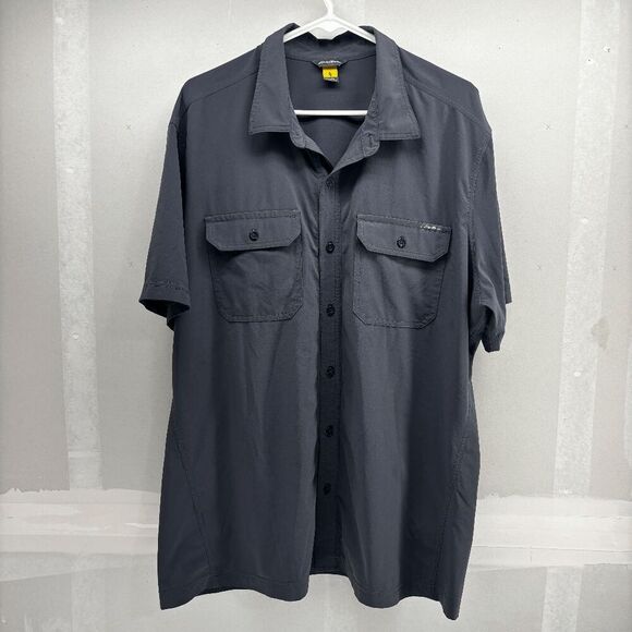 Eddie Bauer Men's Short Sleeve Woven Tech Shirt Size XL Gray Gorpcore Fishing - Picture 1 of 7